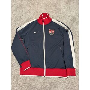 Nike US Soccer Federation Track Jacket Full Zip Mens Size Medium Navy Red White